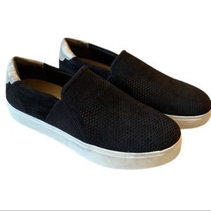 Dr Scholls Abbot Lux Black Suede Slip on Sneaker